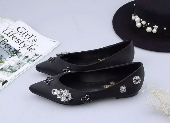 CHANEL Shallow mouth flat shoes Women--008